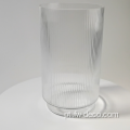 Peças centrais de mesa de vaso de vidro com nervuras grandes